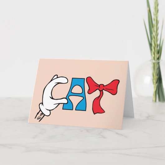 帽子の中の猫 | ネコ文字 カード (正面)