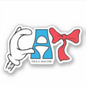 帽子の中の猫 | ネコ文字 シール (正面)