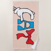 帽子の中の猫 | ネコ文字 ビーチタオル (正面)