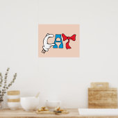 帽子の中の猫 | ネコ文字 ポスター (キッチン)