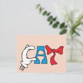 帽子の中の猫 | ネコ文字 ポストカード (スタンド正面)