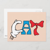 帽子の中の猫 | ネコ文字 ポストカード (正面/裏面)