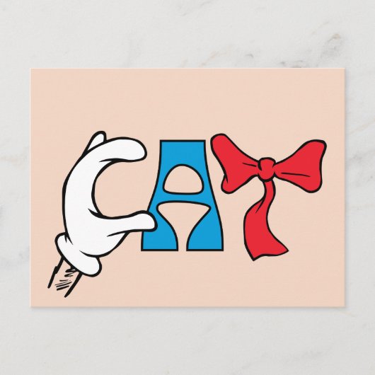 帽子の中の猫 | ネコ文字 ポストカード (正面)