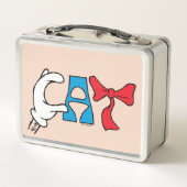 帽子の中の猫 | ネコ文字 メタルランチボックス (裏面)