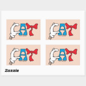 帽子の中の猫 | ネコ文字 長方形シール (シート)