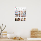 帽子の中の猫 |ベビーのフォトコラージュ ポスター (キッチン)