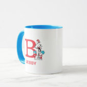 帽子の中の猫、モノの名前&モノグラムB マグカップ (正面左)