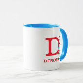 帽子の中の猫、モノの名前&モノグラムD マグカップ (正面右)