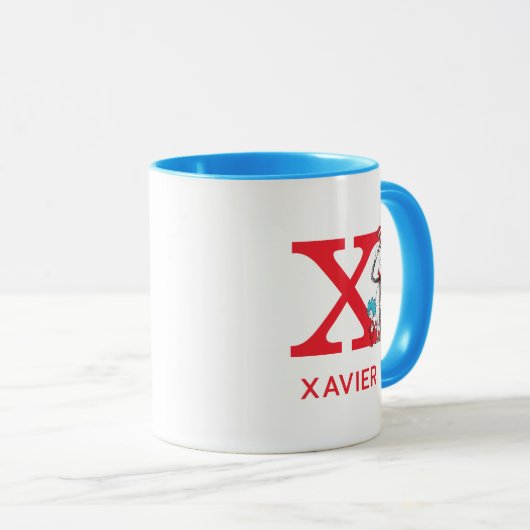 帽子の中の猫，モノの名前&モノグラムX マグカップ (正面右)