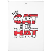 帽子の中の猫 | レッド&ホワイトストライプの文字 クリップボード (裏面)