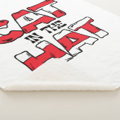 帽子の中の猫 | レッド&ホワイトストライプの文字 シェルパブランケット (3/4)