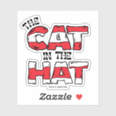 帽子の中の猫 | レッド&ホワイトストライプの文字 シール (シート)