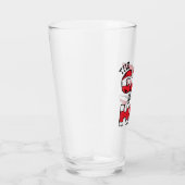 帽子の中の猫 | レッド&ホワイトストライプの文字 タンブラーグラス (右)