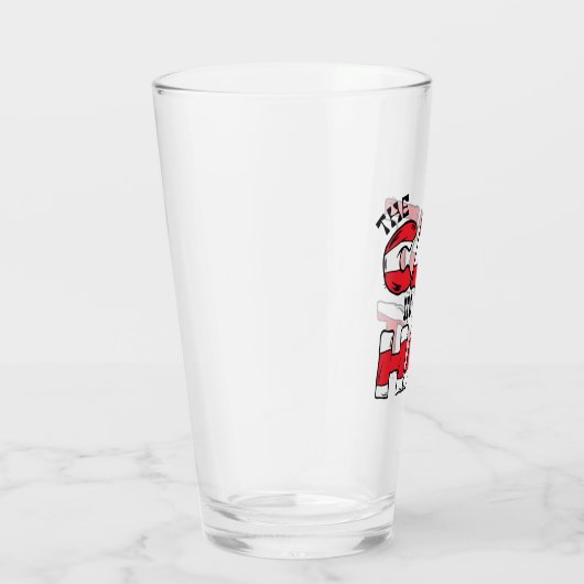 帽子の中の猫 | レッド&ホワイトストライプの文字 タンブラーグラス (右)