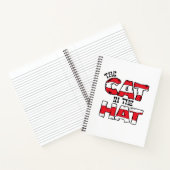 帽子の中の猫 | レッド&ホワイトストライプの文字 ノートブック (内部)