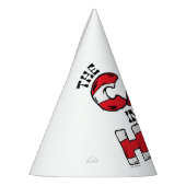 帽子の中の猫 | レッド&ホワイトストライプの文字 パーティーハット (左)