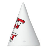 帽子の中の猫 | レッド&ホワイトストライプの文字 パーティーハット (右)