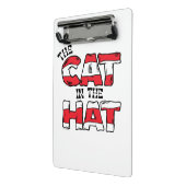帽子の中の猫 | レッド&ホワイトストライプの文字 ミニクリップボード (アングル2)
