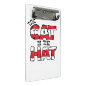 帽子の中の猫 | レッド&ホワイトストライプの文字 ミニクリップボード (アングル)