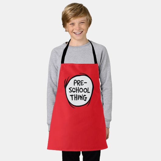 帽子の中の猫 |就学前 エプロン (着用した状態)