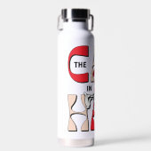 帽子の中の猫 | 帽子間抜けをかぶった猫 ウォーターボトル (正面)