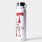 帽子の中の猫 | 帽子間抜けをかぶった猫 ウォーターボトル (背面)