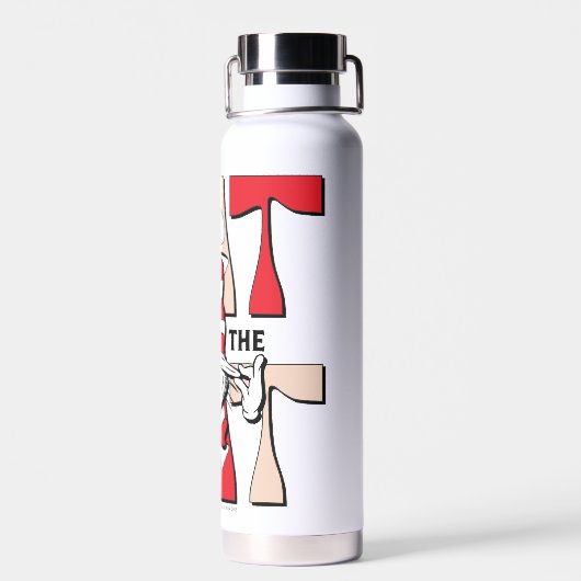 帽子の中の猫 | 帽子間抜けをかぶった猫 ウォーターボトル (背面)