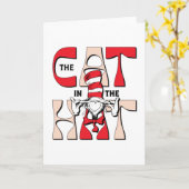 帽子の中の猫 | 帽子間抜けをかぶった猫 カード (黄色い花)