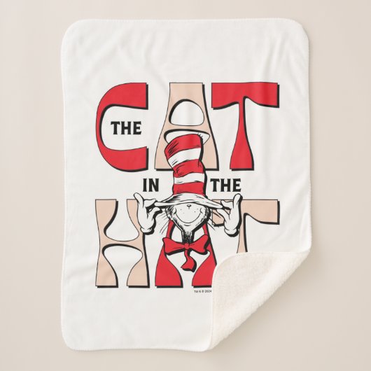 帽子の中の猫 | 帽子間抜けをかぶった猫 シェルパブランケット (正面)