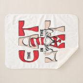 帽子の中の猫 | 帽子間抜けをかぶった猫 シェルパブランケット (正面(横))