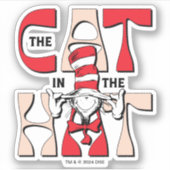 帽子の中の猫 | 帽子間抜けをかぶった猫 シール (正面)