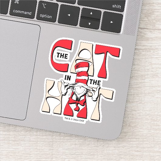 帽子の中の猫 | 帽子間抜けをかぶった猫 シール (詳細)