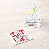 帽子の中の猫 | 帽子間抜けをかぶった猫 スクエアペーパーコースター (インサイチュ)