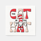 帽子の中の猫 | 帽子間抜けをかぶった猫 スタンダードカクテルナプキン (正面)