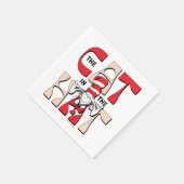 帽子の中の猫 | 帽子間抜けをかぶった猫 スタンダードカクテルナプキン (角)