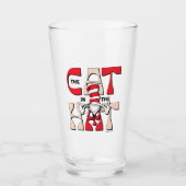 帽子の中の猫 | 帽子間抜けをかぶった猫 タンブラーグラス (正面)