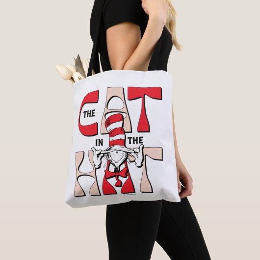 帽子の中の猫 | 帽子間抜けをかぶった猫 トートバッグ (クローズアップ)