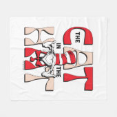 帽子の中の猫 | 帽子間抜けをかぶった猫 フリースブランケット (正面(横))