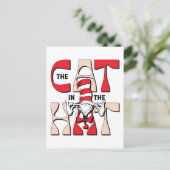 帽子の中の猫 | 帽子間抜けをかぶった猫 ポストカード (スタンド正面)