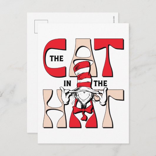 帽子の中の猫 | 帽子間抜けをかぶった猫 ポストカード (正面/裏面)
