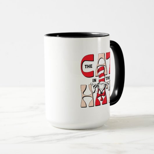 帽子の中の猫 | 帽子間抜けをかぶった猫 マグカップ (正面右)