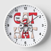 帽子の中の猫 | 帽子間抜けをかぶった猫 壁時計 (正面)