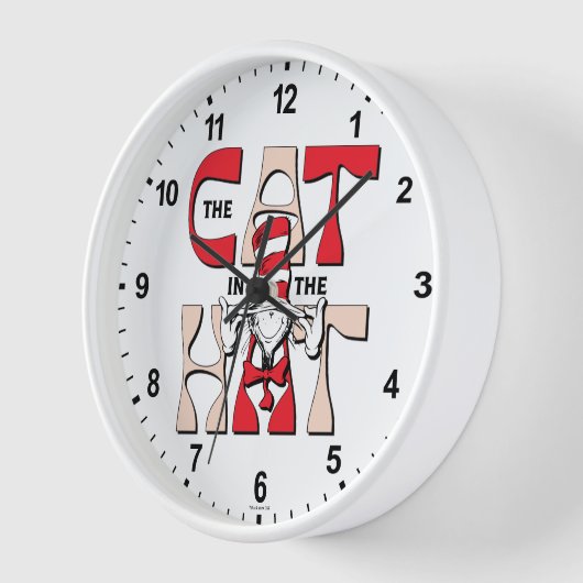 帽子の中の猫 | 帽子間抜けをかぶった猫 壁時計 (傾斜)