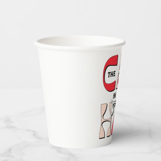 帽子の中の猫 | 帽子間抜けをかぶった猫 紙コップ (正面)