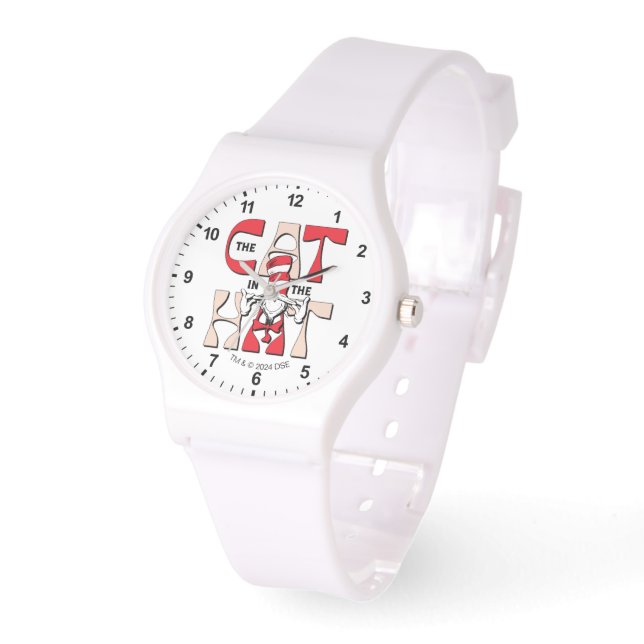 帽子の中の猫 | 帽子間抜けをかぶった猫 腕時計 (傾斜)