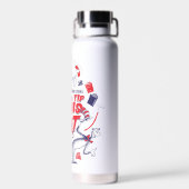 帽子の中の猫| 彼は帽子の先端を持って行ってしまった ウォーターボトル (背面)