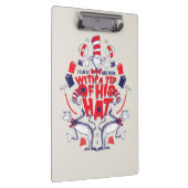 帽子の中の猫| 彼は帽子の先端を持って行ってしまった クリップボード (右)