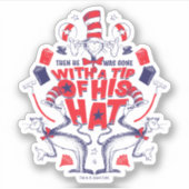 帽子の中の猫| 彼は帽子の先端を持って行ってしまった シール (正面)