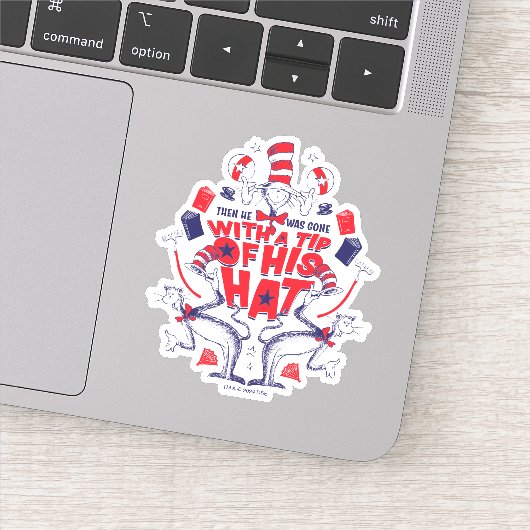 帽子の中の猫| 彼は帽子の先端を持って行ってしまった シール (詳細)