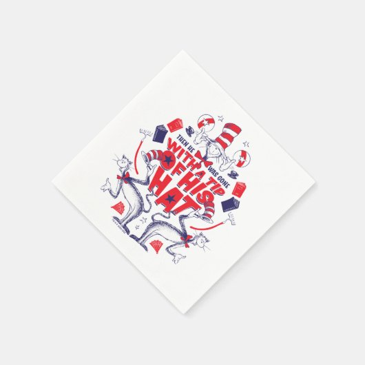 帽子の中の猫| 彼は帽子の先端を持って行ってしまった スタンダードカクテルナプキン (角)